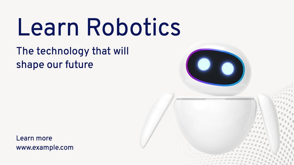 Learn robotics blog banner template, editable text