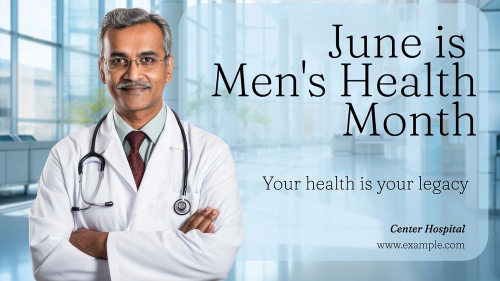 Men's health blog banner template, editable text