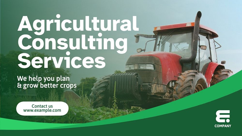 Agricultural consulting services blog banner template, editable text