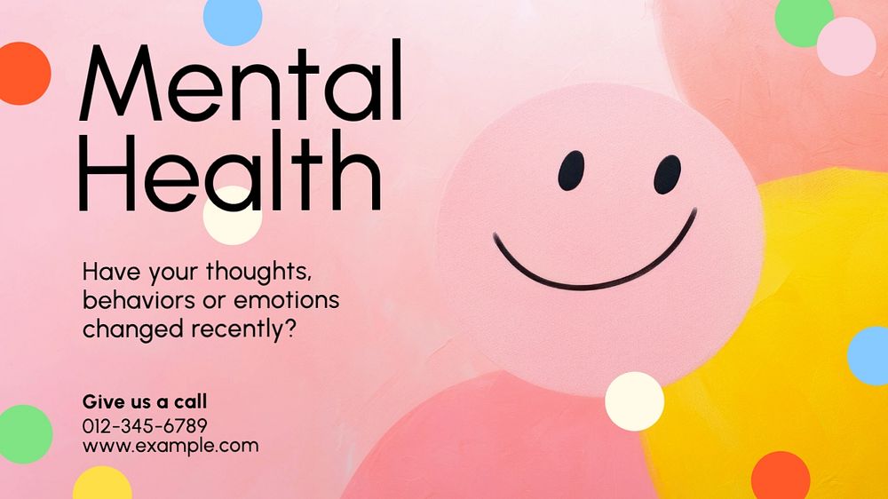 Mental healthcare blog banner template, editable text