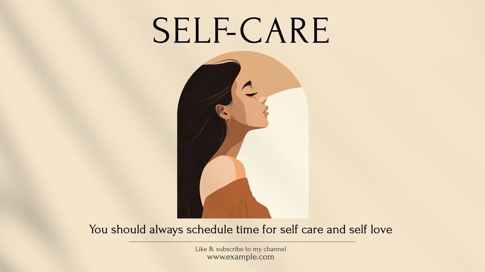 Self-care blog banner template, editable text