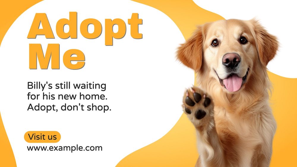 Adopt don't shop  blog banner template, editable text