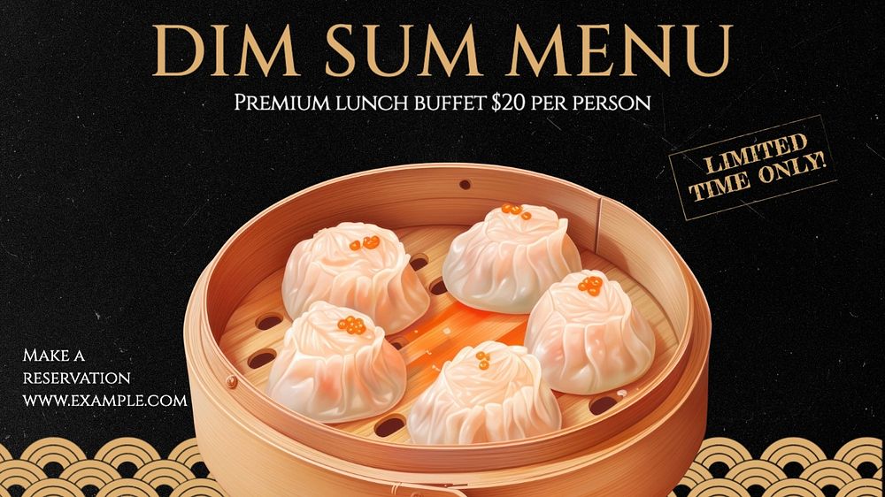 Dim sum blog banner template, editable text