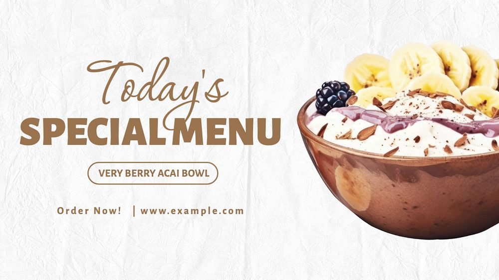 Today's special menu blog banner template, editable text