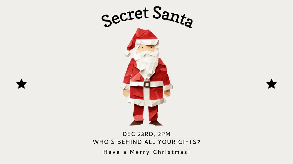 Secret santa blog banner template, editable text