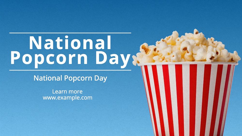 National popcorn day  blog banner template, editable text