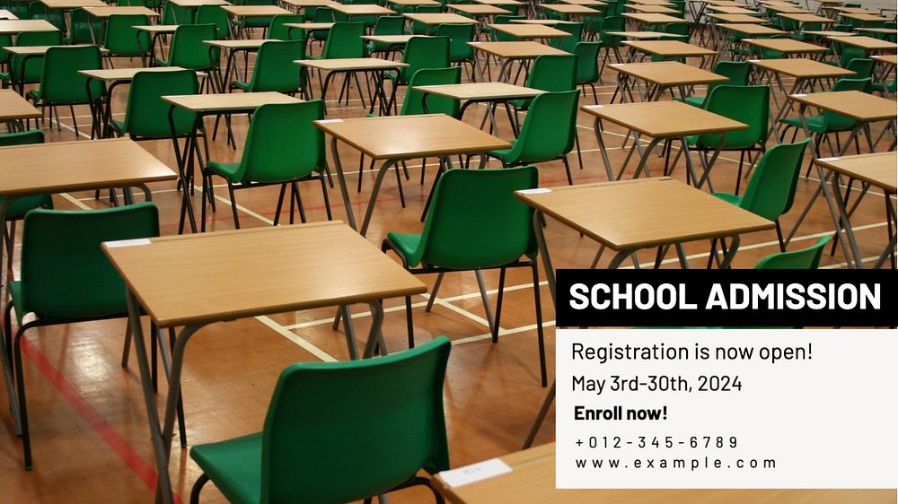 School admission blog banner template, editable text