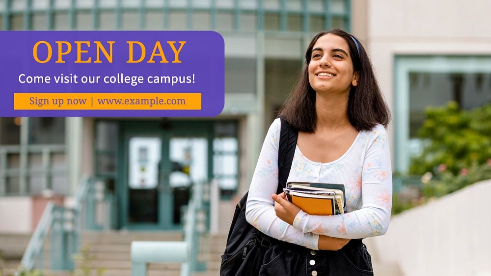 College open day blog banner template, editable text