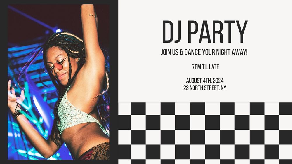 DJ party blog banner template, editable text