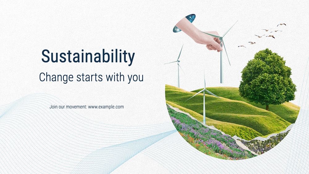 Sustainability blog banner template, editable text