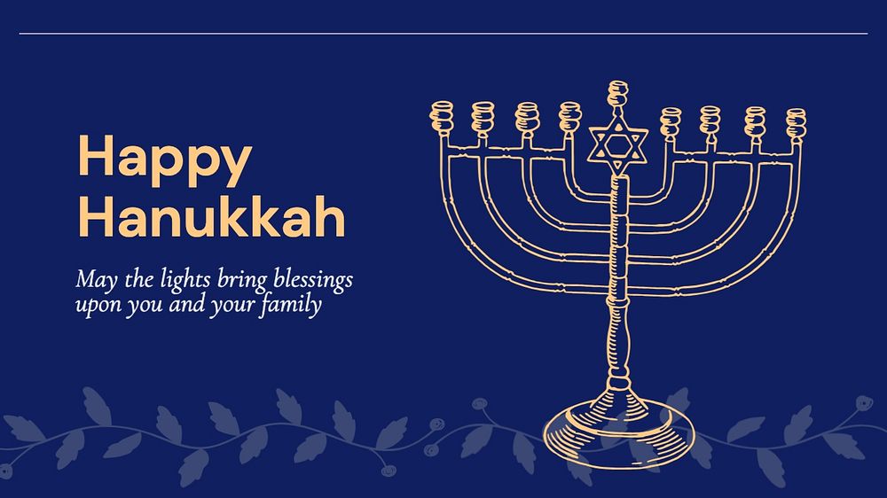 Happy Hanukkah blog banner template, editable text