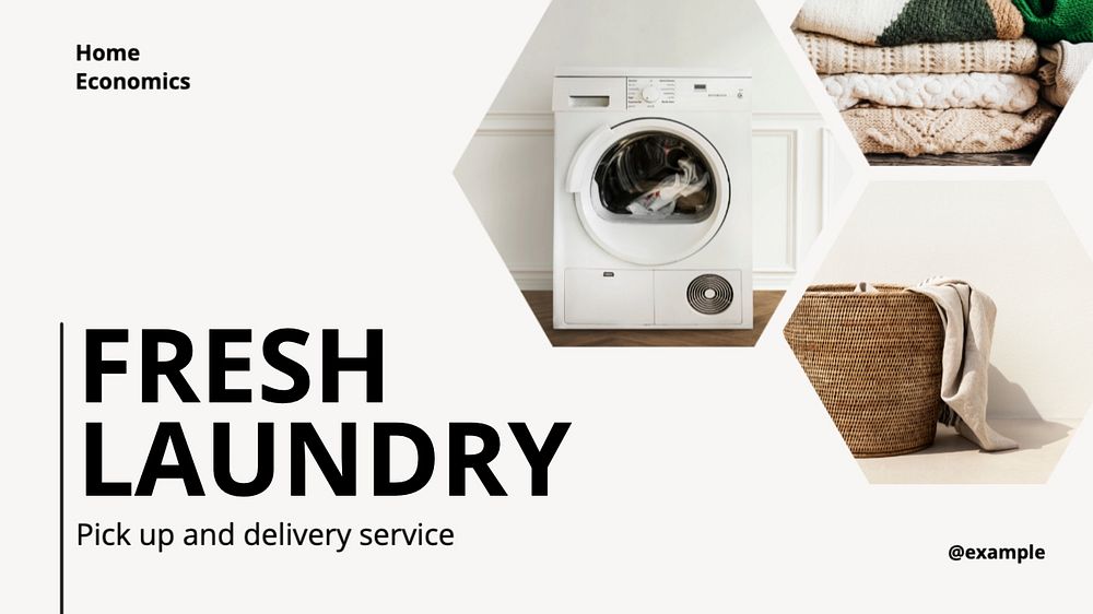 Laundry service  blog banner template, editable text