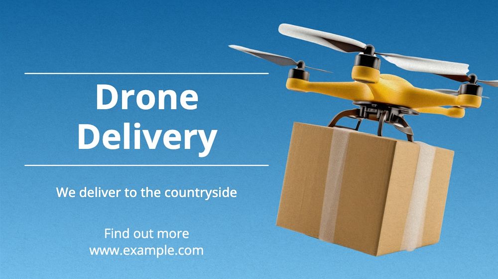 Drone delivery blog banner template, editable text