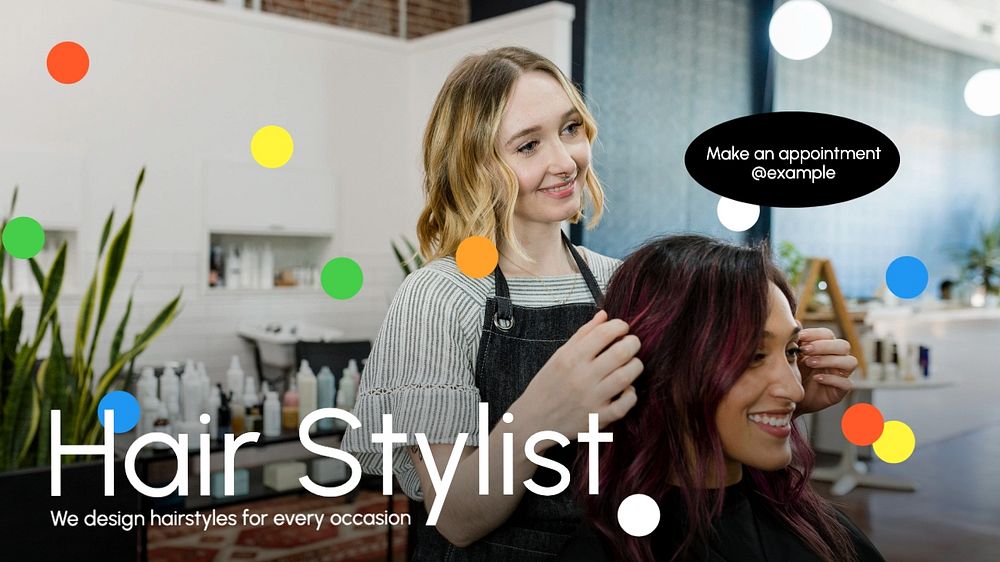 Hair stylist blog banner template, editable text