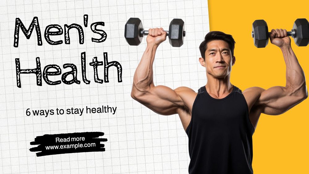 Men's Health blog banner template, editable text