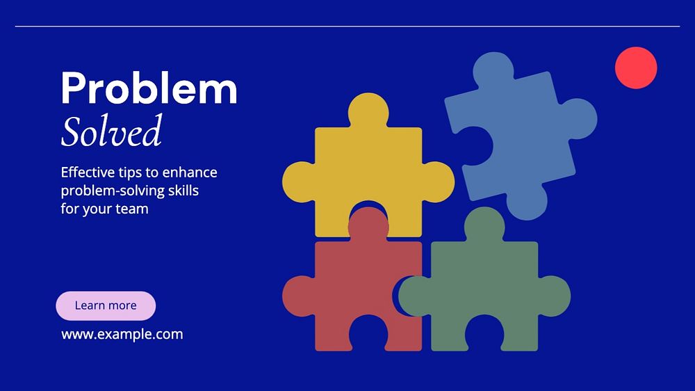 Problem solved blog banner template, editable text