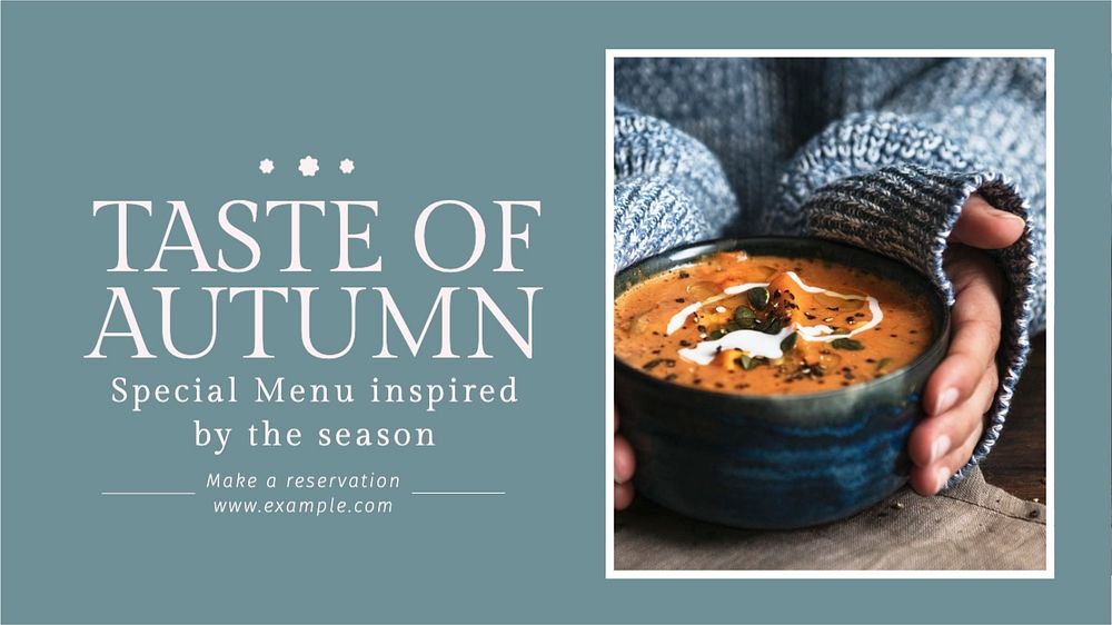 Autumn food blog banner template, editable text