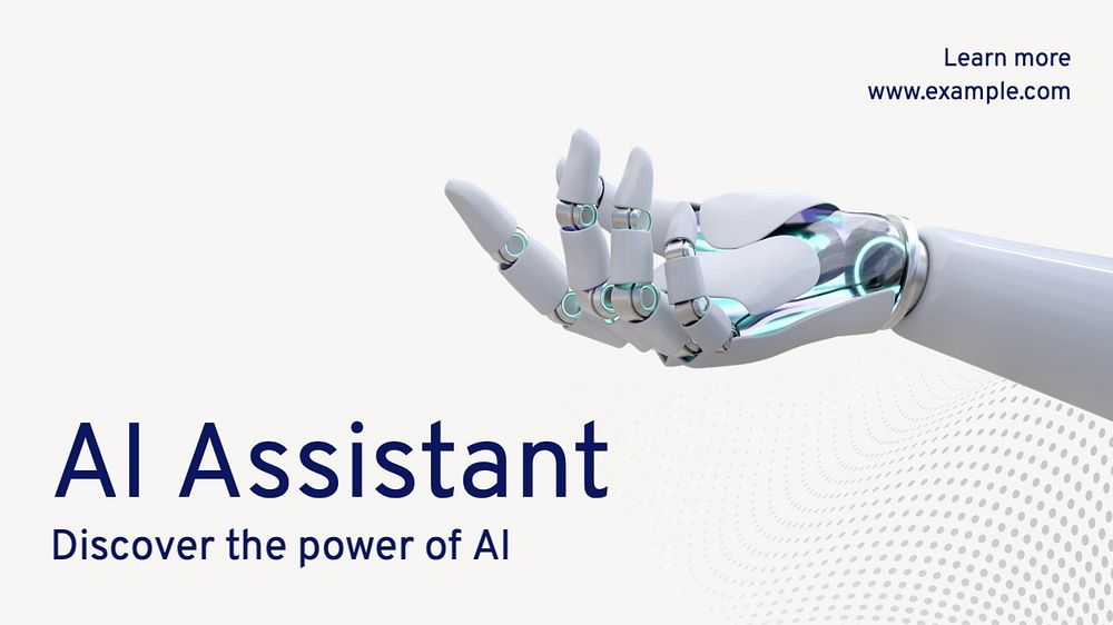 AI assistant blog banner template, editable text