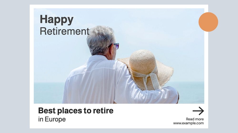 Happy retirement  blog banner template, editable text