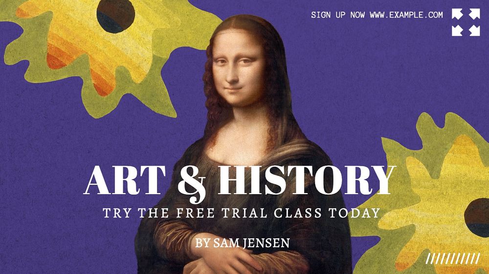 Art & History class blog banner template, editable text