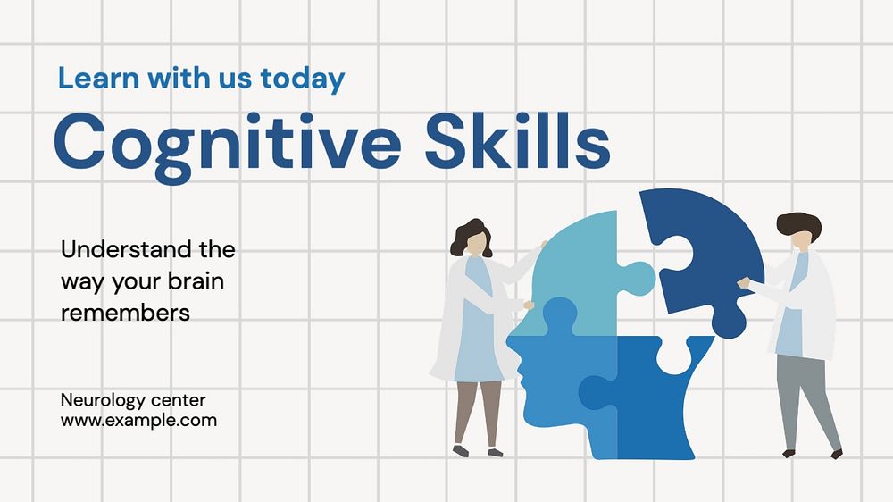 Cognitive skills blog banner template, editable text