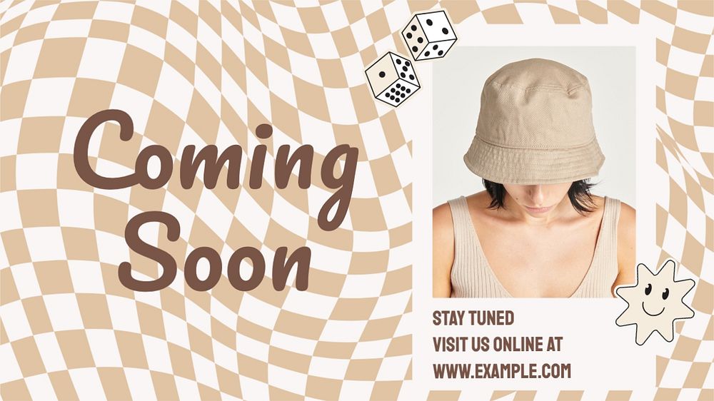 Coming soon  blog banner template, editable text