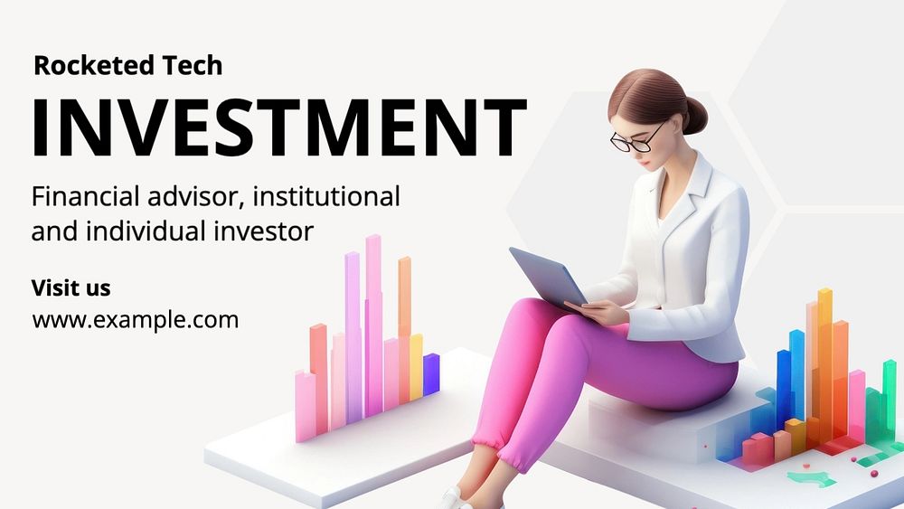 Investment blog banner template, editable text