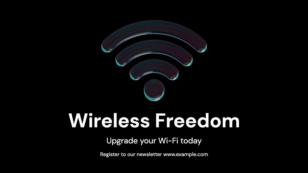 Wifi technology wireless blog banner template, editable text