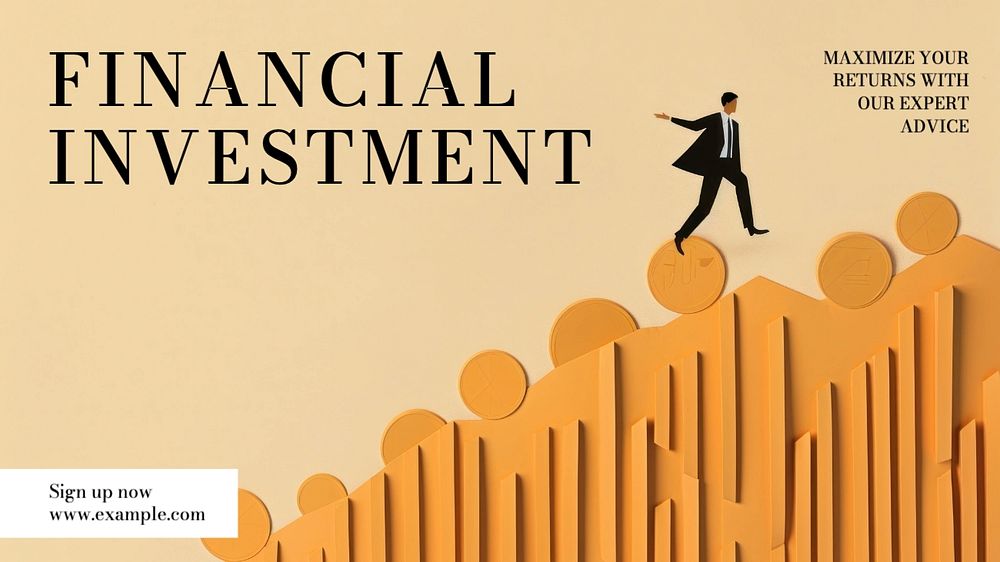 Financial investment blog banner template, editable text