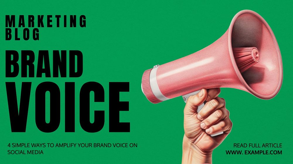 Brand voice blog banner template, editable text