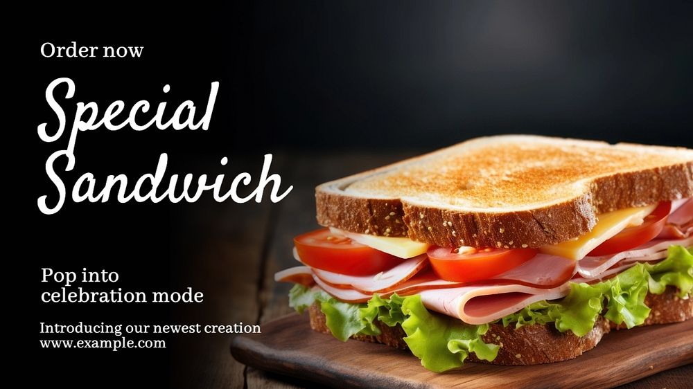 Special sandwich blog banner template, editable text