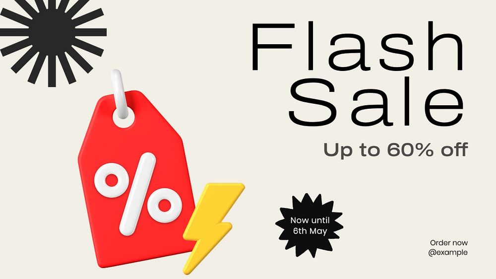 Flash sale blog banner template, editable text