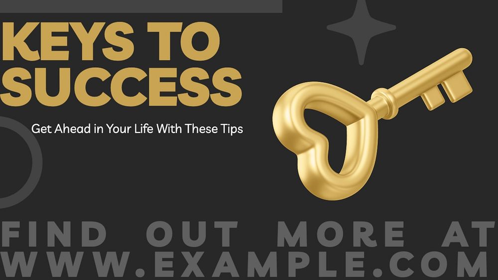 Success keys blog banner template, editable text