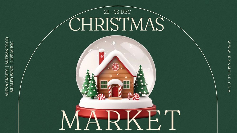 Christmas market blog banner template, editable text