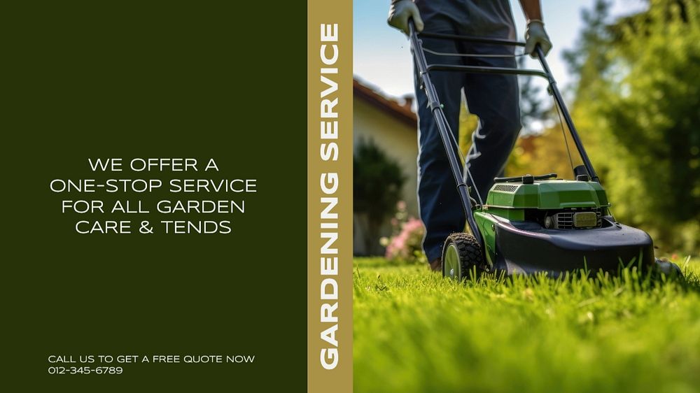 Gardening service blog banner template, editable text