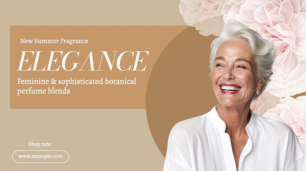 Summer fragrance blog banner template, editable text