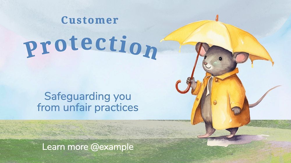 Customer protection blog banner template, editable text