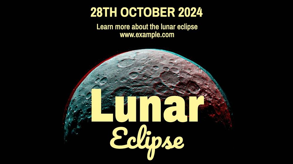 Lunar eclipse blog banner template, editable text