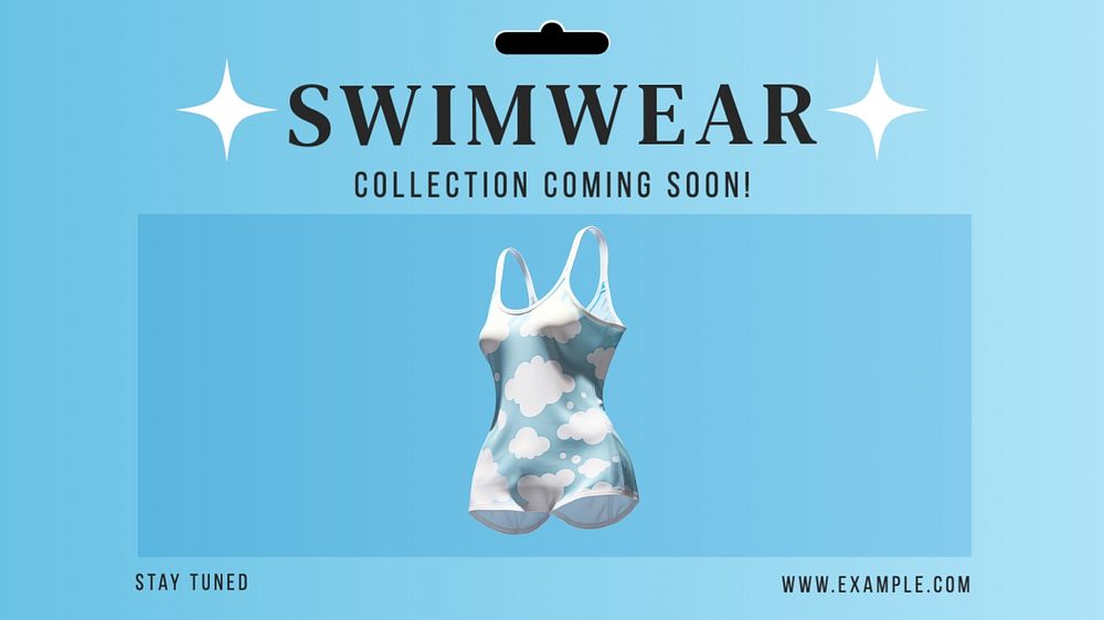 Swimwear blog banner template, editable text