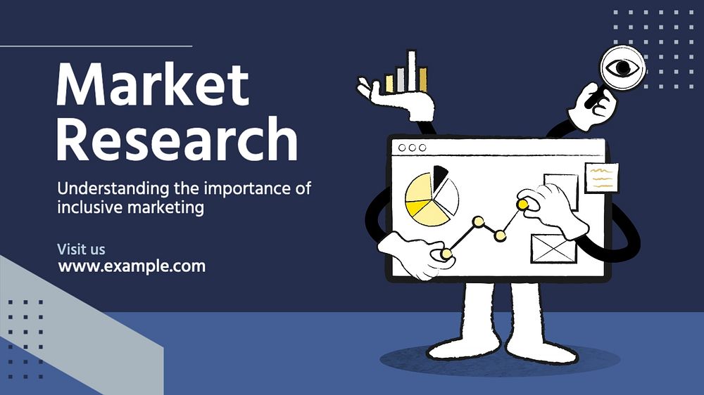 Market research blog banner template, editable text