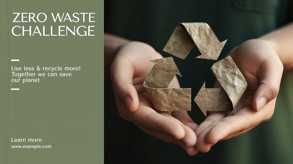 Zero waste challenge blog banner template, editable text