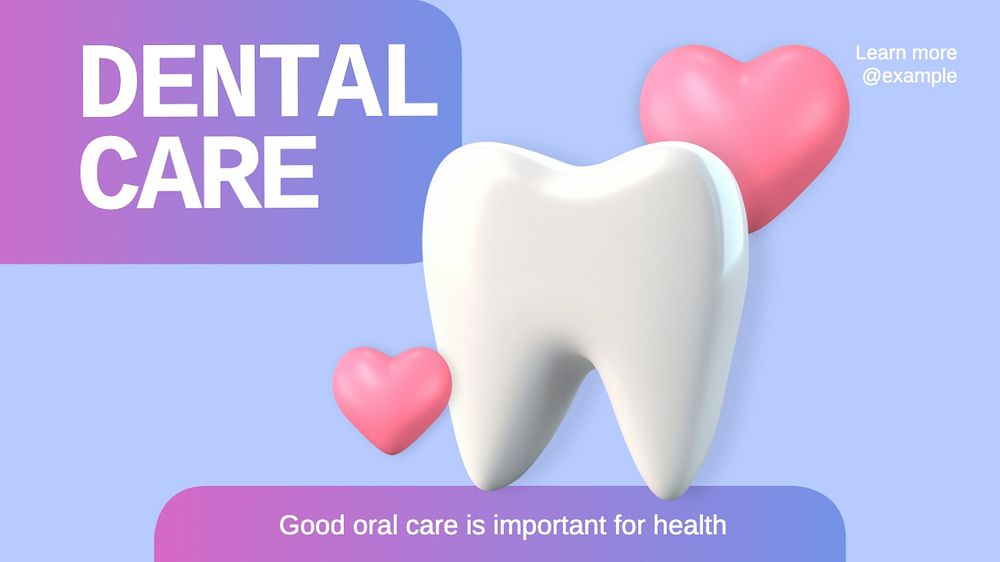 Dental care blog banner template, editable text