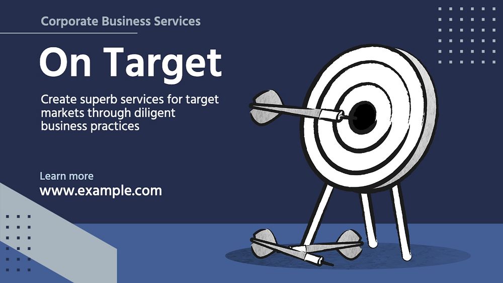 On target blog banner template, editable text