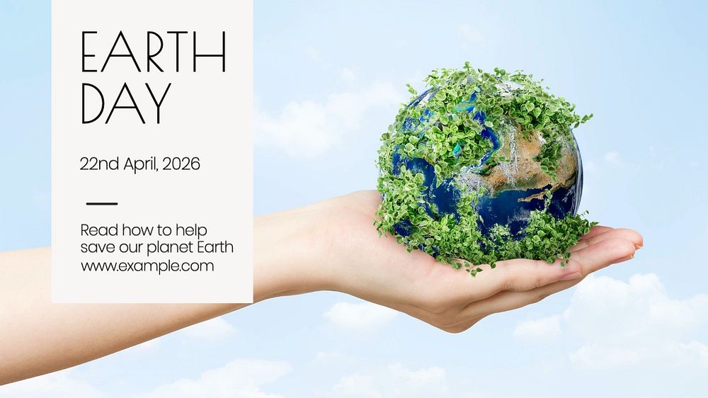 Earth day blog banner template, editable text