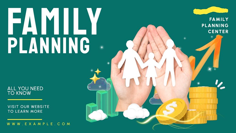 Family planning blog banner template, editable text