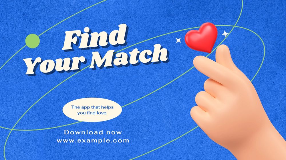 Dating app blog banner template, editable text