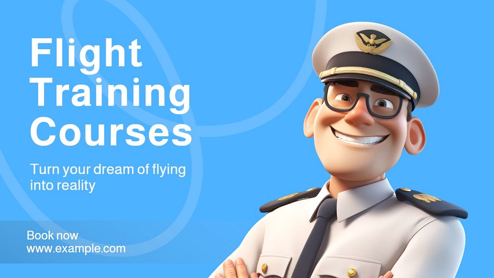 Flight training blog banner template, editable text