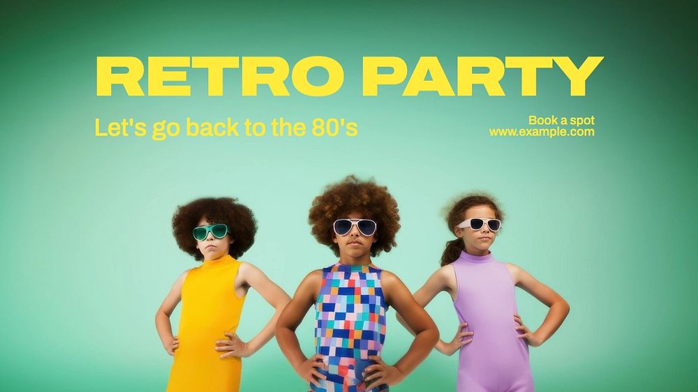 Retro party blog banner template