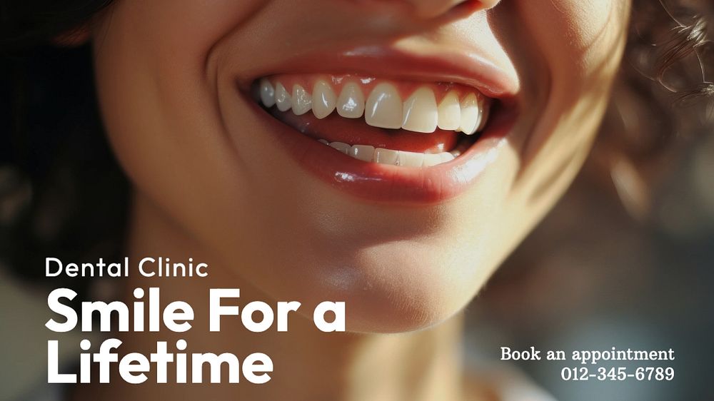 Dental clinic advertisement blog banner template, editable text