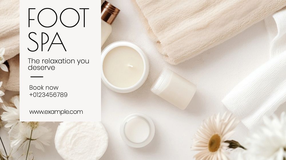 Foot spa  blog banner template, editable text